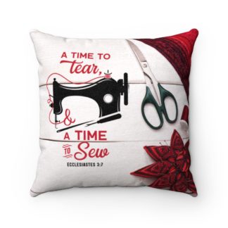 "A Time to Sew" Faux Suede Square Pillow Case