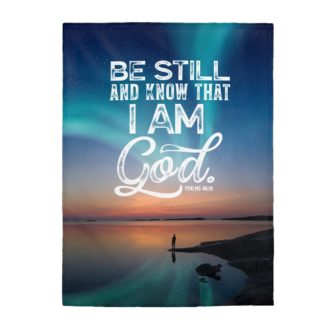 "Be Still" Aurora Borealis Velveteen Plush Blanket