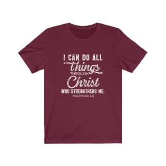 "I Can Do All Things through Christ" Unisex Jersey Short Sleeve Tee